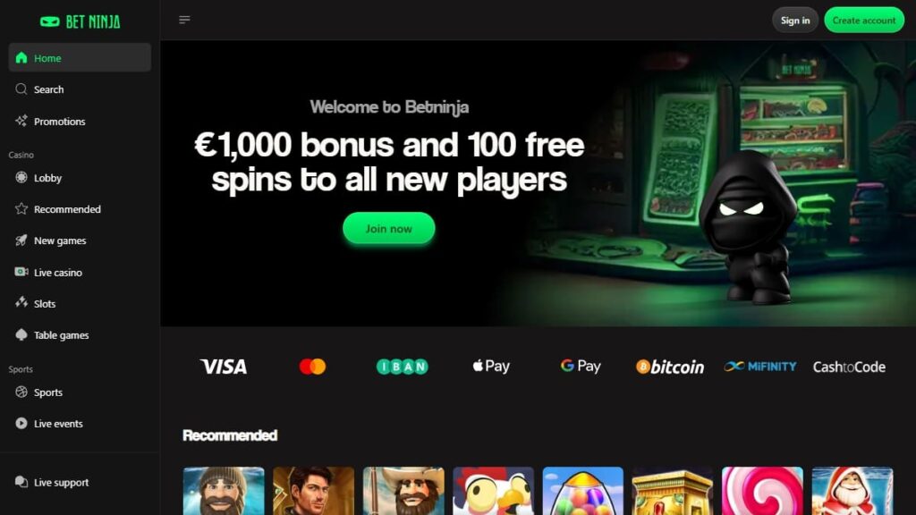 review over de online casino zonder cruks aanbieder betninja nederland